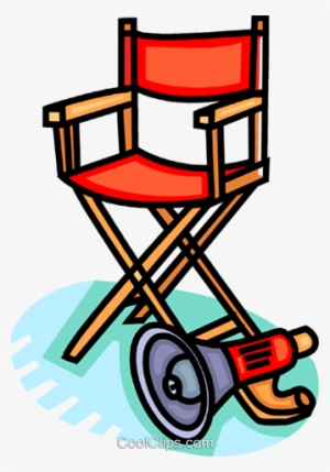Director's Chair And Megaphone Royalty Free Vector - Sedia Da Regista Clipart