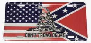 Don't Tread On Me Confederate Transition Flag License - Dont Tread On Me Rebel Flag