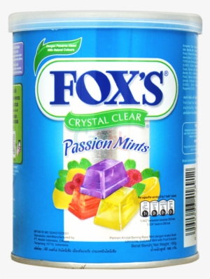 Fox's Crystal Clear Passion Mint Candy 180g Tin - Fox's Crystal Clear Berries