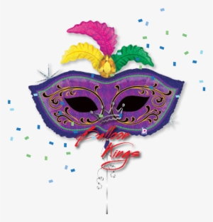 Mardi Gras Feather Mask - Mardi Gras Balloon Bouquet