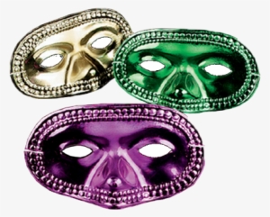 Fun Express Metallic Mardi Gras Half Masks