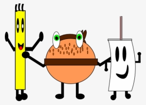 How To Set Use A Burger Sandwich, Fries And A Drink - Clip Art