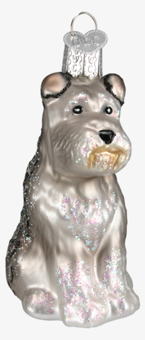 Gray Schnauzer Glass Ornament - Old World Christmas Glass Blown Grey Schnauzer Ornament
