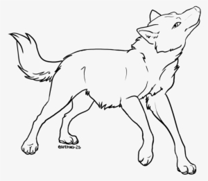 Wolf Lineart V2 By Earthsea - Line Art No Background
