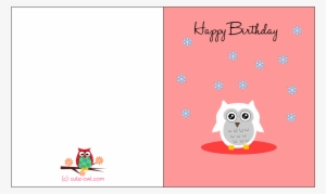 Cute Snowy Owl Happy Birthday Card - Fun Happy Birthday Card Printable