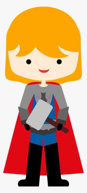 Cartoon Clipart Thor Hulk Captain America Minus Thor - Minus Super Herois