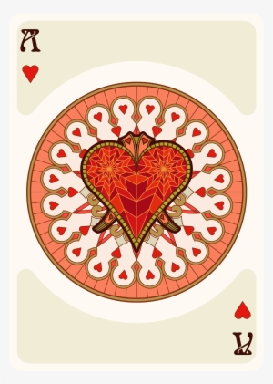 Nouveau Playing Cards Ace Of Hearts - Playing Card