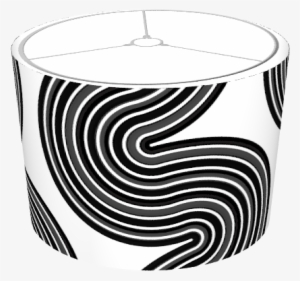 Black And Gray Curvy Lines - Lampshade