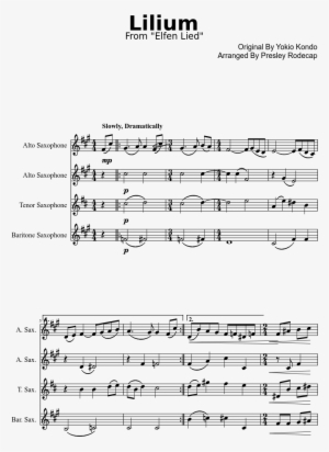 Lilium Sheet Music Composed By Original By Yokio Kondo - Spider Man 2 Pizza Theme Sheet Music