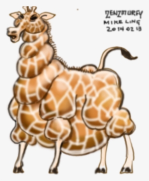 Fat Giraffe By Zenzmurfy On Deviantart - Giraffe Drawing
