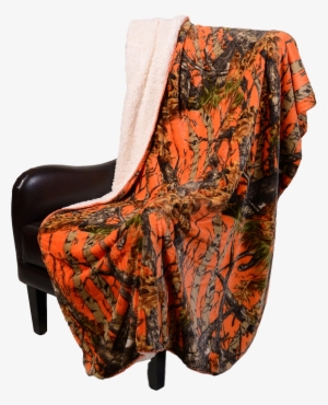 Orange Camo Sherpa Throw Blanket - 20 Lakes Orange Hunter Camo Sherpa Throw Blanket
