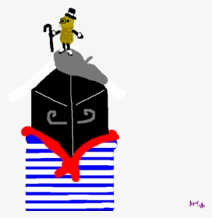 Fancy Mister Peanut Mounted Monsieur Obsidian Obelisk - Cartoon