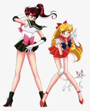 Sailor Moon Sailor Jupiter Sailor Venus Artemis Pose - Sailor Jupiter And Sailor Venus