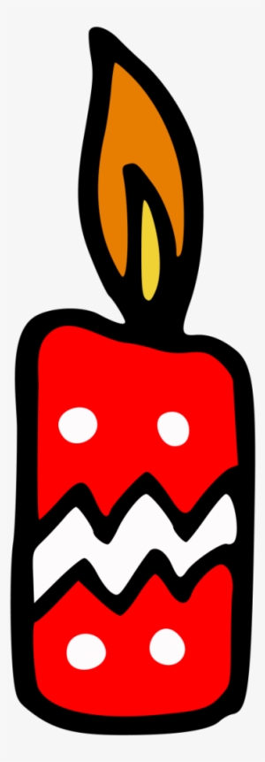 Hand Painted A Red Candle In Winter With Transparent - Vela Roja