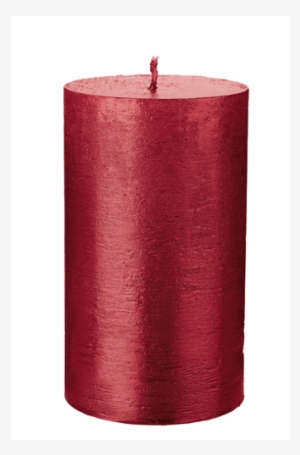 Metallic Rustic Pillar Candle, Red - Candle