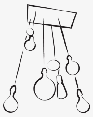 Old Frame White Wood Pendants - Line Art