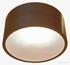 Ronde Hanglamp In Walnoot Hout - Lamp Plafond Hout