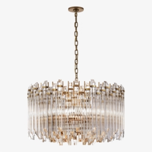 Adele Large Wide Drum Chandelier In Hand-rubbed