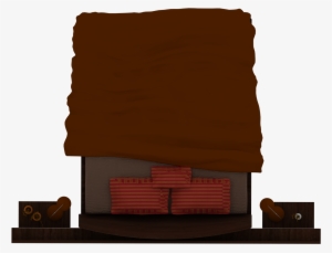 Cama Doble Naranja - Cama En Formato Png