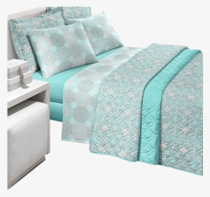 Jogo De Cama Queen Prata Amanda Água 4 Peças 150 Fios - Jogo Lençol Casal Santista