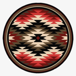 Starburst Orange 8ft Round Rug - Black Forest Decor Star Burst Southwestern Rug - 8