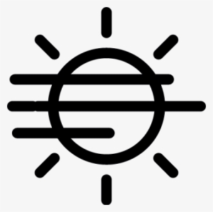 Sun Outline With Fog Lines Vector - Light Mode Icon