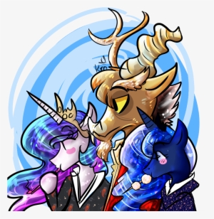 Tsukimis, Crossover, Discord, Princess Celestia, Princess - Equestria