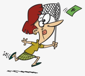 Woman Chasing Money