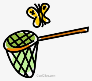 Butterfly Net And Butterfly Royalty Free Vector Clip - Rede De Borboleta Png