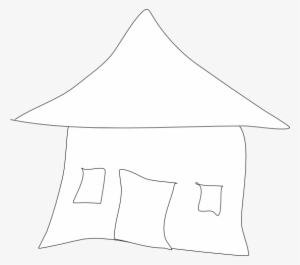Hut Clipart Coloring - Illustration