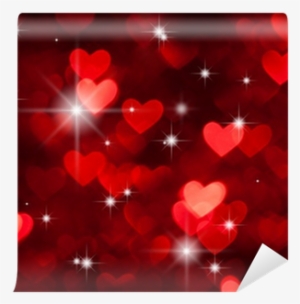 Red Hearts Shape With Sparkles As Background Wall Mural - Stock Photography