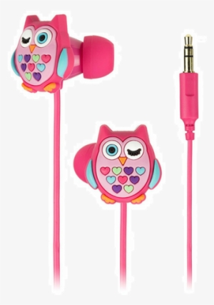 My Doodles Fun Childrens Character In-ear Headphones - Mydoodle My Doodles Earbud Owl Pink In-ear