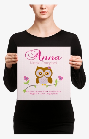 Personalised Prints/pink Owl Birth Announcement - Scripture Wall Art For Wall Decor Printed