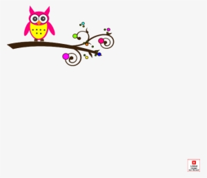 How To Set Use Pink Owl Colorful Branch3 Clipart - Owl On Branch Clip Art Blue
