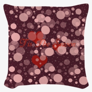 Custom Tis The Season Red Hearts Sparkles Textured - Cafepress Custom Tis The Season Red Hearts Cube Ottoman
