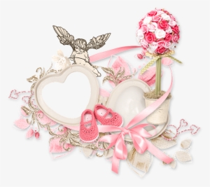 Cluster, Heart, Cupid, Angel, Rose, White, Pink, Tape - Cluster Png Roses