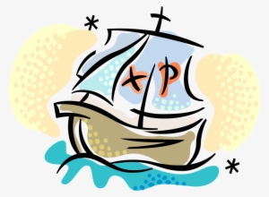 Vector Illustration Of Chi Rho Xp Monogram Of Jesus - Noah Ark Vector