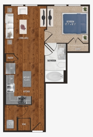 A3 Houston One Bedroom Floor Plan - Houston