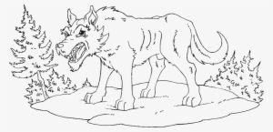 Angry Wolf - Lobo Feroz Para Colorir