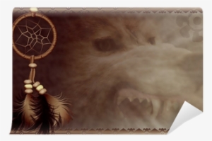 Art Print: Sateda's Dreamcatcher With Angry Wolf, 24x16in.