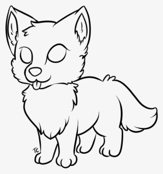 Wolf Pup Lineart Free By Uluri - Draw A Wolf Pup