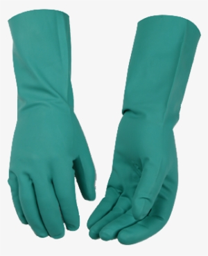 13″ Disposable Textured Nitrile Gauntlet - Women's Green Nitrile Gloves Kinco 2399w (one Dozen)