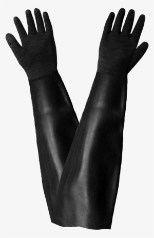 Shoulder Length Etched Rubber Unsupported Gloves - Global Glove 895-10 Natural Rubber