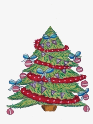 Painted Decorated Christmas Tree Png Transparent - Christmas Tree