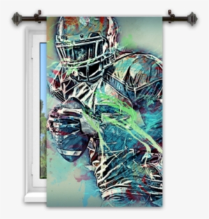 Football Player Splatter Window Curtains