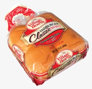 Classic White Hamburger Buns - Village Hearth Rolls, Slender Rounds, Classic White,