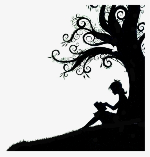 Then They Came For Me And There Was No One Left To - Silhouette Of Girl Reading Under A Tree