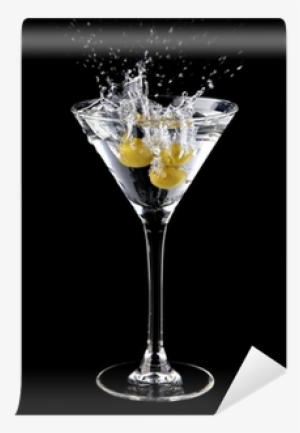 Martini Cocktail With Olives And Splash Wall Mural - Martini