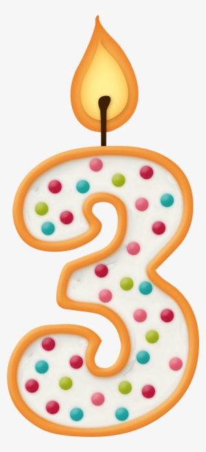 Happy Birthday Más - Vela Numero 3 Png