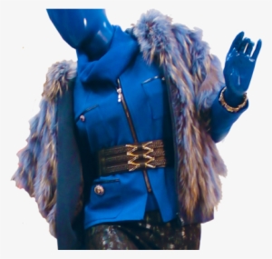 Furry Fantasy French Blue Feather Raccoon Fur Hoodie - Girl